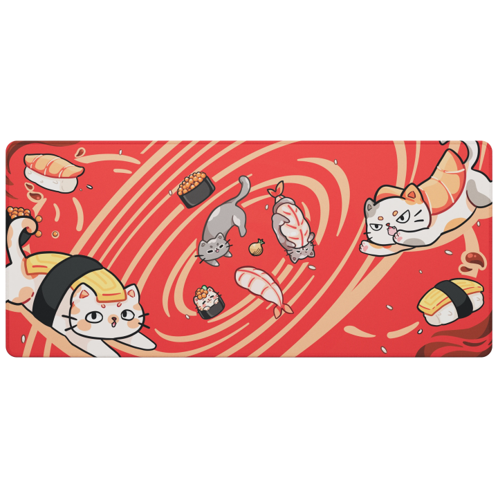 Dark Project Sushi Cats Red Mousepad XL - sklep Onionite.pl