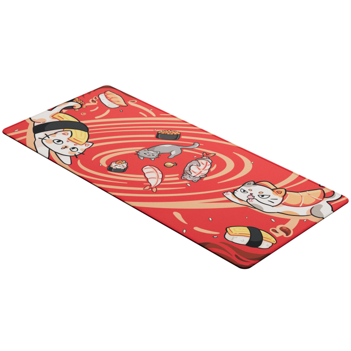 Dark Project Sushi Cats Red Mousepad XL - sklep Onionite.pl