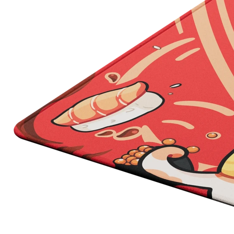 Dark Project Sushi Cats Red Mousepad XL
